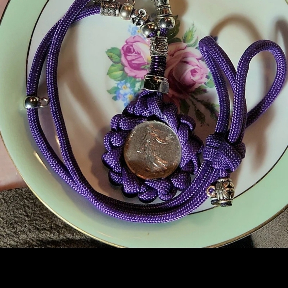 Elegant Purple Necklace with Silver Accents